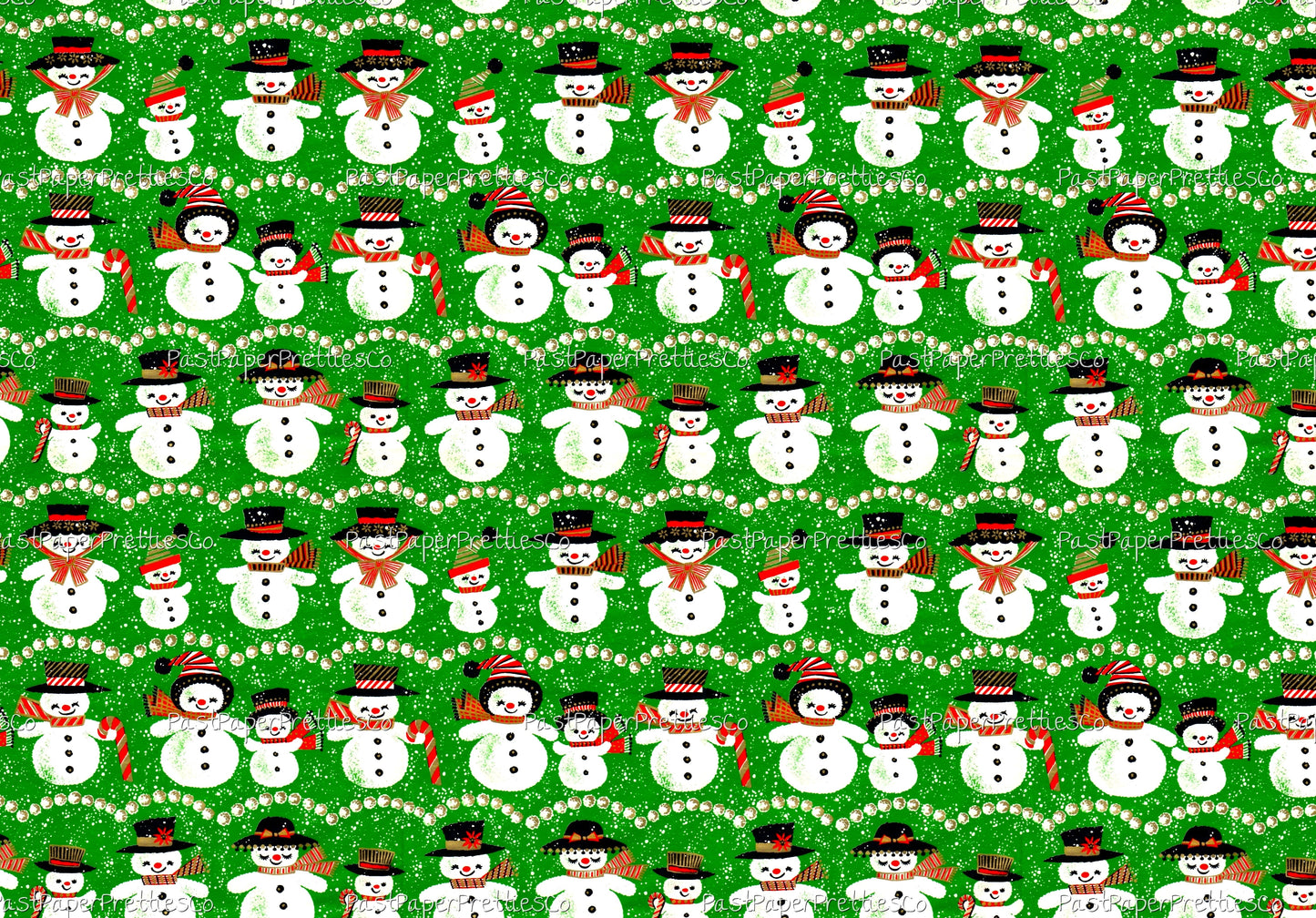 Vintage Printable Christmas Gift Wrap Cute Snowman Family Collage Sheet Instant Digital Download Kitsch Snow People Wrapping Paper Clip Art