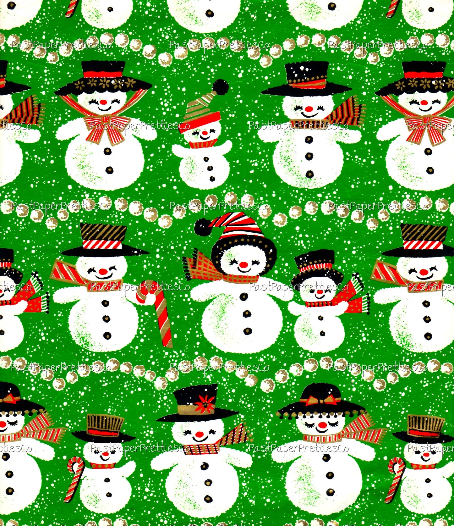 Vintage Printable Christmas Gift Wrap Cute Snowman Family Collage Sheet Instant Digital Download Kitsch Snow People Wrapping Paper Clip Art