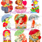 Vintage Valentines Day ALL Umbrella Themed Printable Card Image Collages PDF Instant Digital Download 54 Cute Rain or Shine Love Clipart