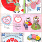 Vintage 26 Valentines Day Card Cut Outs Collage Sheets Retro 1947 Whitmans Printable PDF Instant Digital Download Kitschy Girls Boys Animals