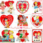27 Vintage Big Eyed Children Valentine Cards Collage Sheets Cute Kitsch Girls Boys Printable PDF Instant Digital Download 1930s
