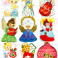 Vintage Printable Pretty Angel Girls Christmas Card Images 3 Sizes Fussy Cuts Collages Full Cards PDF Instant Digital Download Cute Clipart
