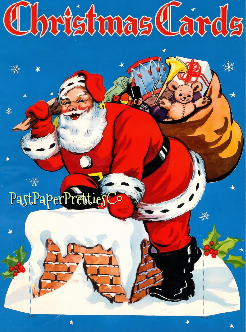 Vintage Printable Retro Christmas Cards Cut Outs 20 MCM Designs PDF Instant Digital Download 1956 Kitsch Kawaii Holiday Clip Art