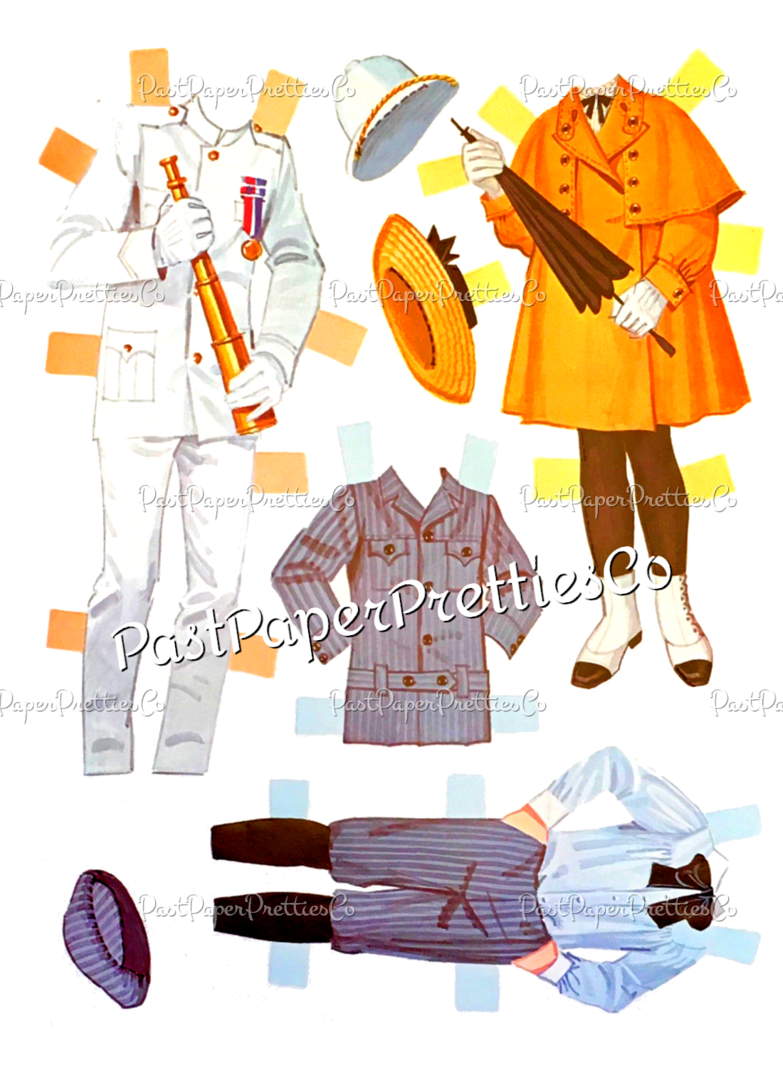 Vintage Paper Dolls Chitty Chitty Bang Bang 1968 PDF Printable Instant Digital Download Dick Van Dike Family Movie Clip Art