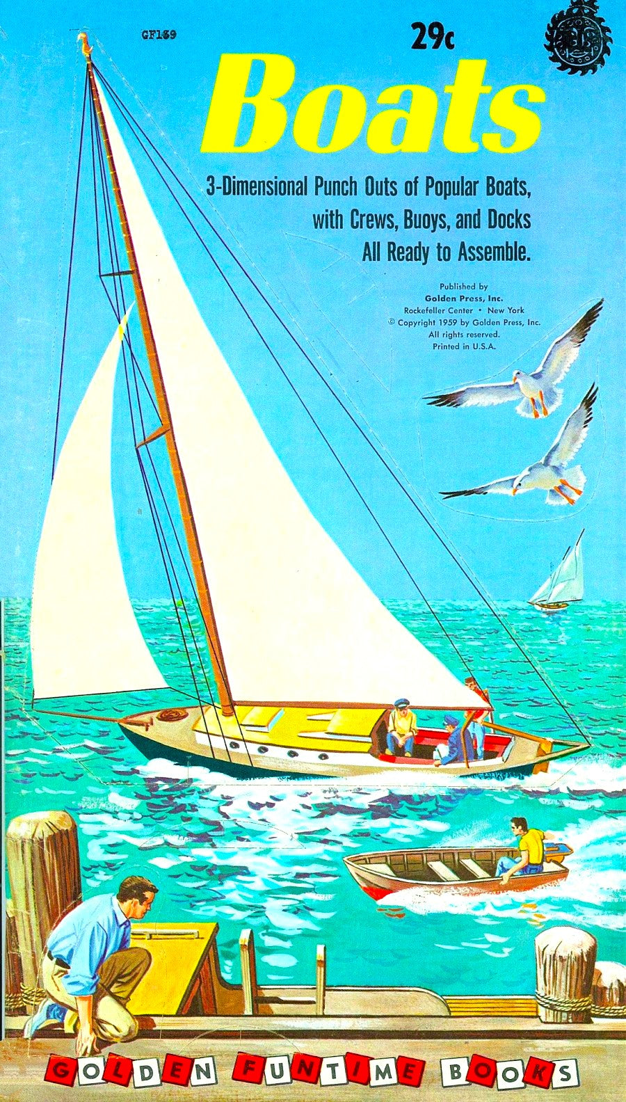 Vintage Paper Boats with Crews Buoys and Docks Punch Outs 1959 PDF Printable Instant Digital Download Toy Sailboat Motor Boats Playset