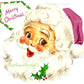 Vintage Merry Christmas Printable Retro Happy Santa Claus Face Red and Purple Hat Clipart Image PDF Instant Digital Download JPEG PNG