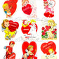 Vintage Valentines Day ALL Angels and Devils Themed Printable Card Image Collage Sheets PDF Instant Digital Download 45 Cute Hearts Clipart
