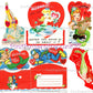 Vintage Printable Valentines Retro Mermaids Merman Card Images PDF Instant Digital Download Kitsch Kawaii Cute Mermaid Clip Art 300 dpi