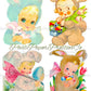 Vintage Easter Card Bunny Suit Babies Images 8 Cute Kitsch Printable Collage and Single Cards PDF Instant Digital Download MCM Clip Art