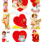 Vintage Valentines Day ALL Angels and Devils Themed Printable Card Image Collage Sheets PDF Instant Digital Download 45 Cute Hearts Clipart