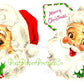 Vintage Merry Christmas Printable Retro Happy Santa Claus Face Red and Purple Hat Clipart Image PDF Instant Digital Download JPEG PNG