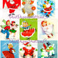 Vintage Christmas Printable MCM Skating Skiing Sledding Snowshoeing Cuties Card Collage Images PDF Instant Digital Download Holiday Outdoors