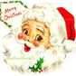 Vintage Merry Christmas Printable Retro Happy Santa Claus Face Red and Purple Hat Clipart Image PDF Instant Digital Download JPEG PNG