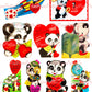 27 Vintage Printable Panda Bear Valentine Card Collage Images PDF Instant Digital Download ALL Kitsch Anthropomorphic Panda Love Clip Art