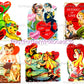 Vintage Printable Valentines Retro Mermaids Merman Card Images PDF Instant Digital Download Kitsch Kawaii Cute Mermaid Clip Art 300 dpi