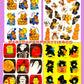 Vintage Retro 80s Halloween Sticker Sheets Printable PDF Instant Digital Download 20 Spooky Cute Designs