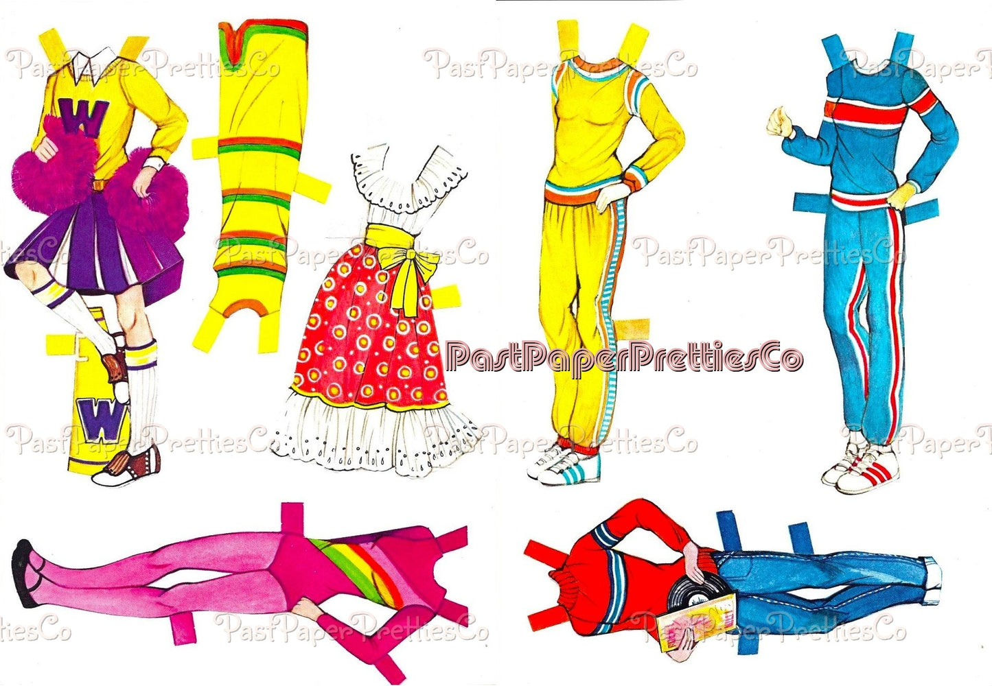 Vintage Paper Dolls Best Friends Playset 1983 Printable PDF Instant Digital Download Retro 80s Childhood BFF Clip Art