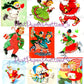 Vintage Christmas Printable MCM Skating Skiing Sledding Snowshoeing Cuties Card Collage Images PDF Instant Digital Download Holiday Outdoors
