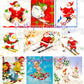 Vintage Christmas Printable MCM Skating Skiing Sledding Snowshoeing Cuties Card Collage Images PDF Instant Digital Download Holiday Outdoors