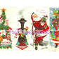 Vintage Printable Mid Century Santa Claus Christmas Card Images 4 Designs PDF Instant Digital Download Kitsch Holiday Clip Art