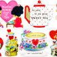 Vintage Coffee Tea Teapot Teacup Kettle Valentines Day Cards Retro Collage Sheets Printable PDF Instant Digital Download Hot Drink Themed
