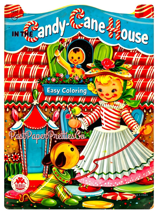 Vintage Christmas Coloring Pages In The Candy Cane House Coloring Book 1955 Printable PDF Instant Digital Download Cute Children Clip Art