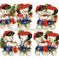 Vintage Printable Cute Folk Art Snowman Snowlady Christmas Card Images PDF Instant Digital Download Kitsch Snow Couple Clipart