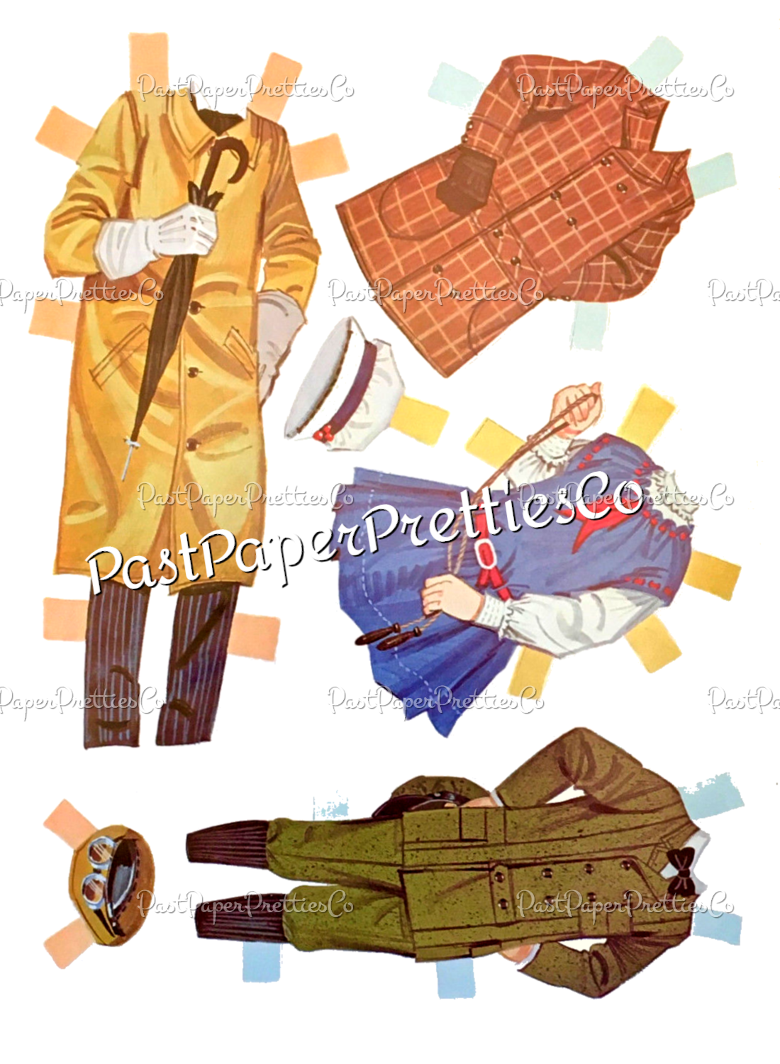 Vintage Paper Dolls Chitty Chitty Bang Bang 1968 PDF Printable Instant Digital Download Dick Van Dike Family Movie Clip Art