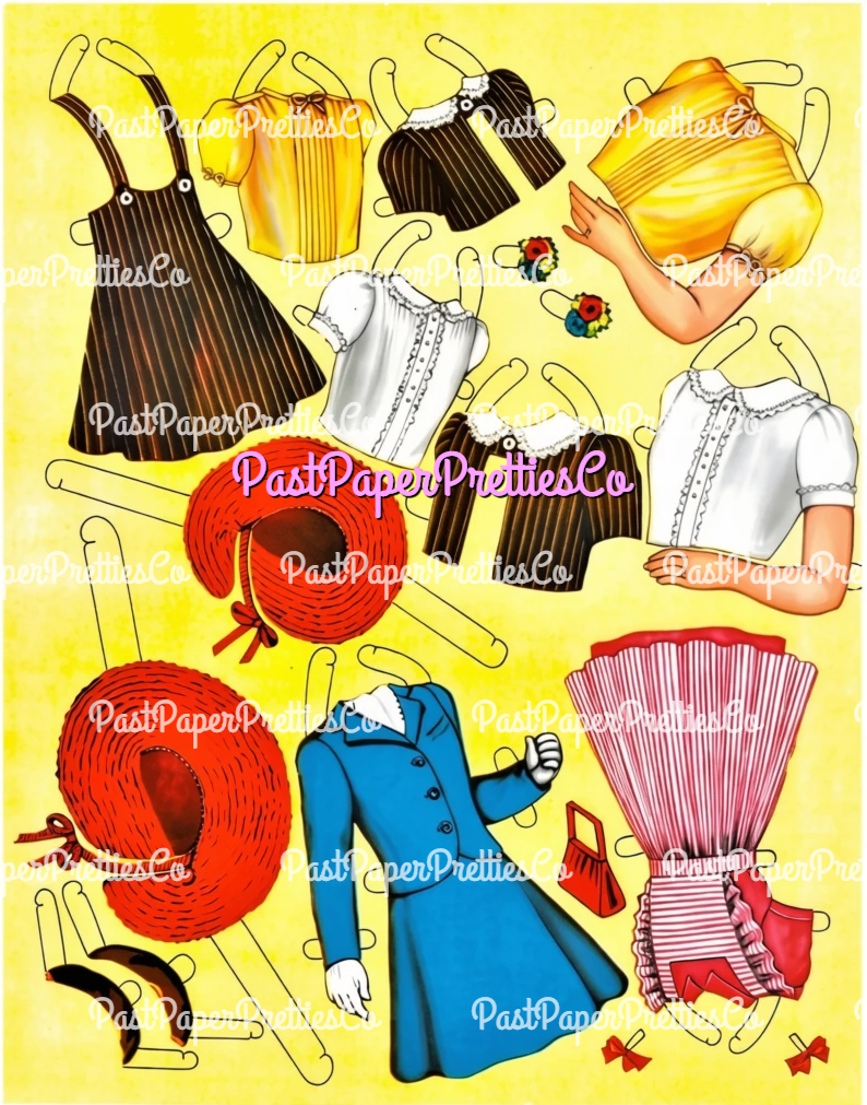 Vintage Paper Dolls Mother and Daughter Printable PDF Instant Digital Download Pretty Dolls and Clothes Queen Holden 1950s MCM Clip Art