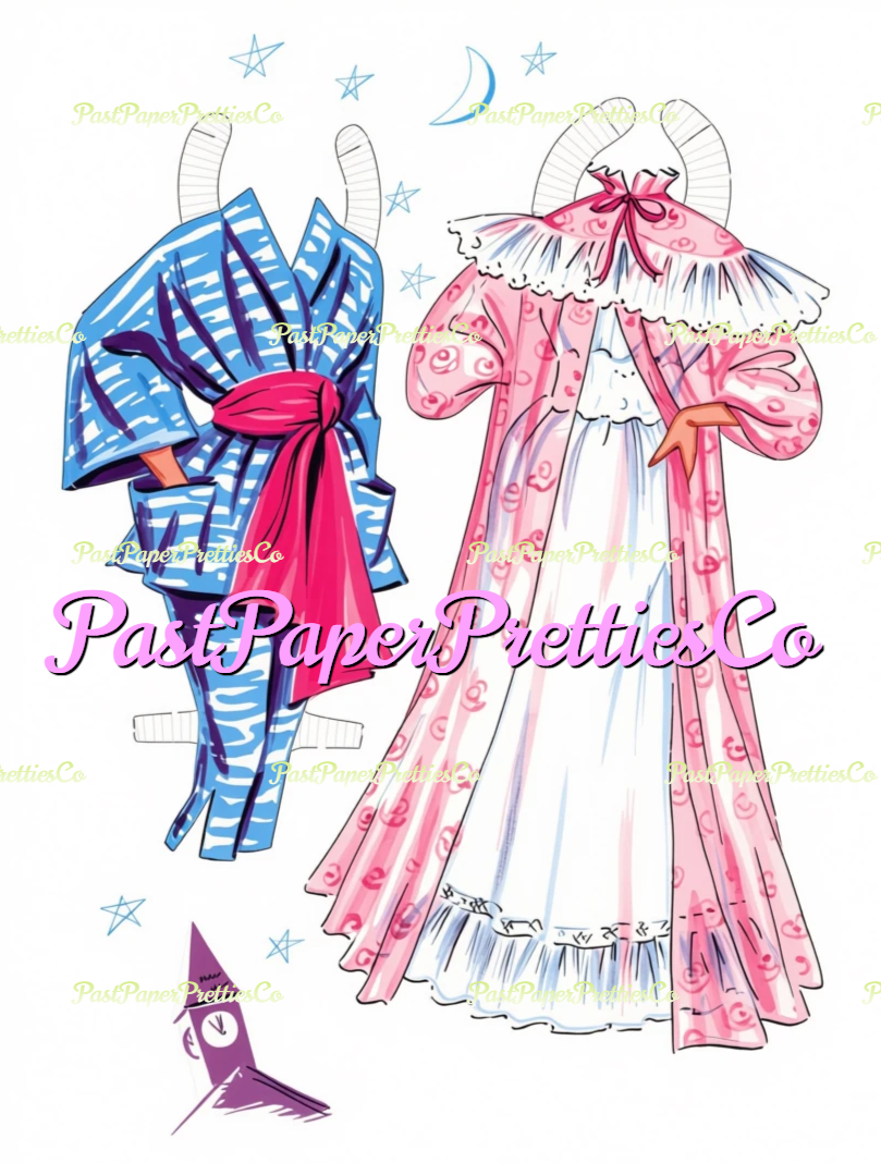 Vintage Fashion Land Paper Dolls PDF Printable Instant Digital Download 2 Pretty Models 1960s Sixties Fashions Clip Art