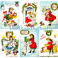 Vintage Printable Pretty MCM Happy Holiday Housewives Ladies Christmas Card Images PDF Instant Digital Download 6 Homemaker Girl Images