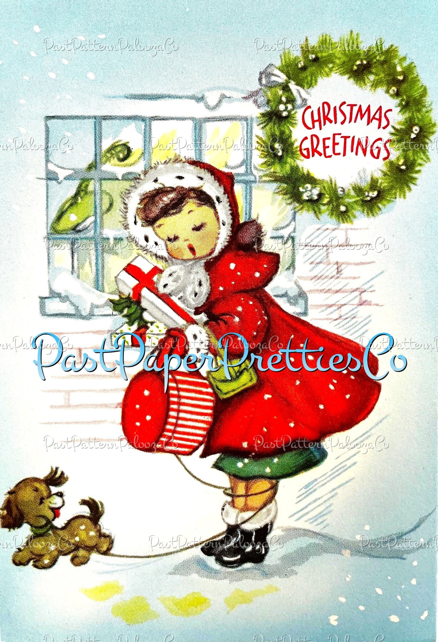 Vintage Printable Pretty MCM Happy Holiday Housewives Ladies Christmas Card Images PDF Instant Digital Download 6 Homemaker Girl Images