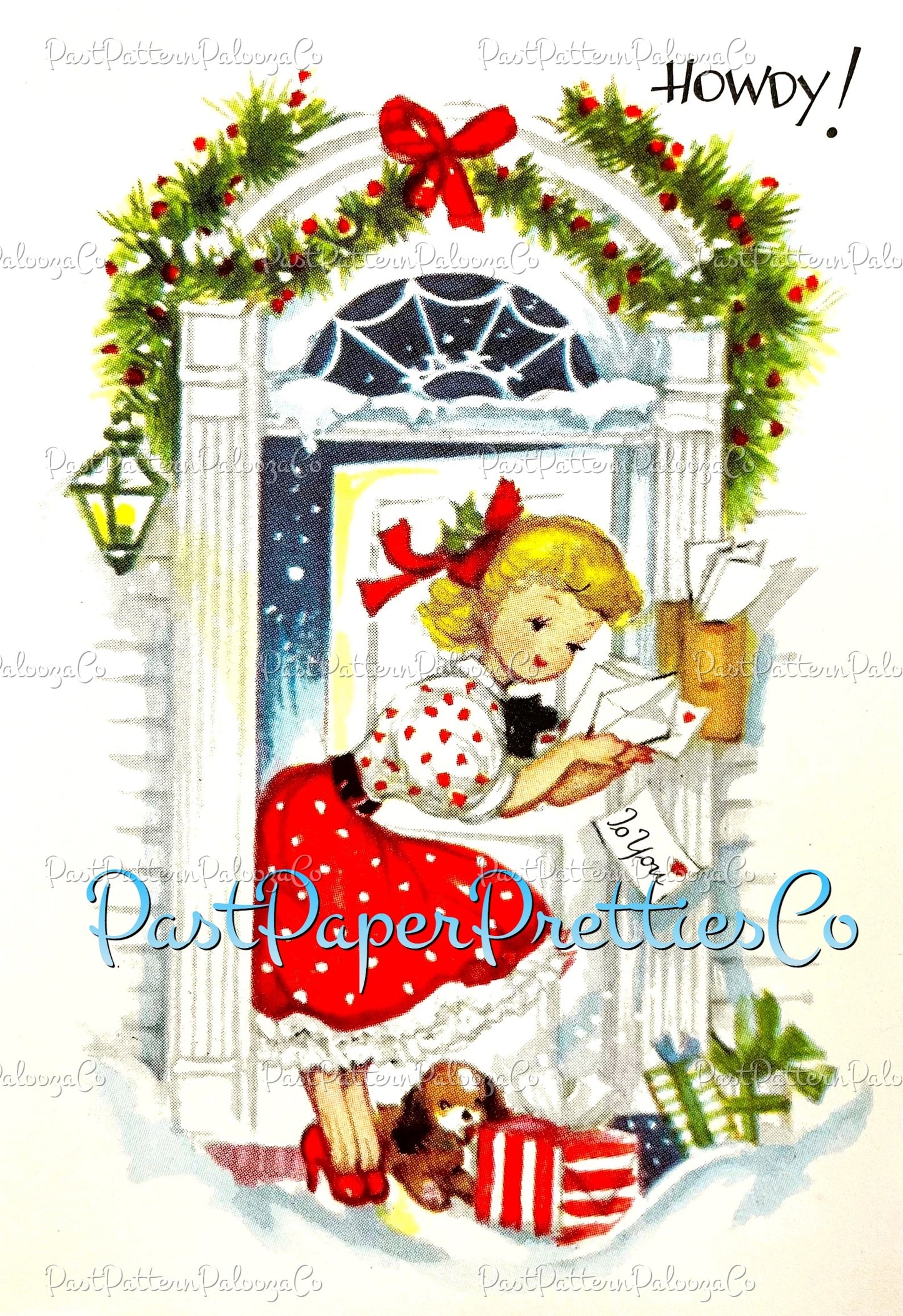 Vintage Printable Pretty MCM Happy Holiday Housewives Ladies Christmas Card Images PDF Instant Digital Download 6 Homemaker Girl Images