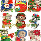 Vintage Printable Girl Kittens Kitty Cat Christmas Card Collage Sheets 36 Images PDF Instant Digital Download ALL Girly Cats Clipart