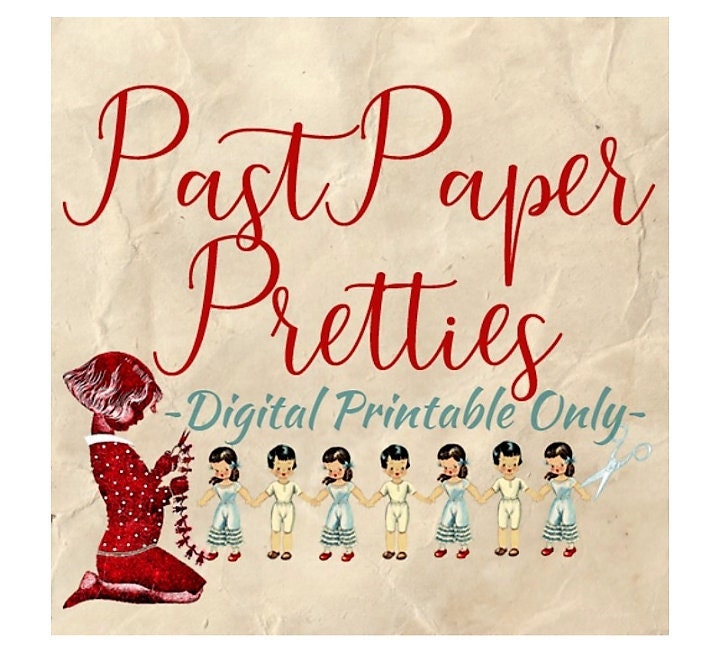 Vintage Mother and Daughter Paper Dolls 1948 Printable PDF Instant Digital DownloadPretty Mommy and Me Dolls Matching Outfits Clipart