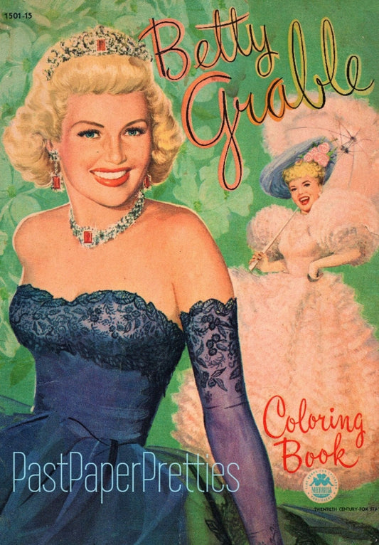 Vintage Printable Betty Grable Coloring Book Pages Movie Star 1945 PDF Instant Digital Download Cute Hollywood Celebrity Starlet 21 Pages