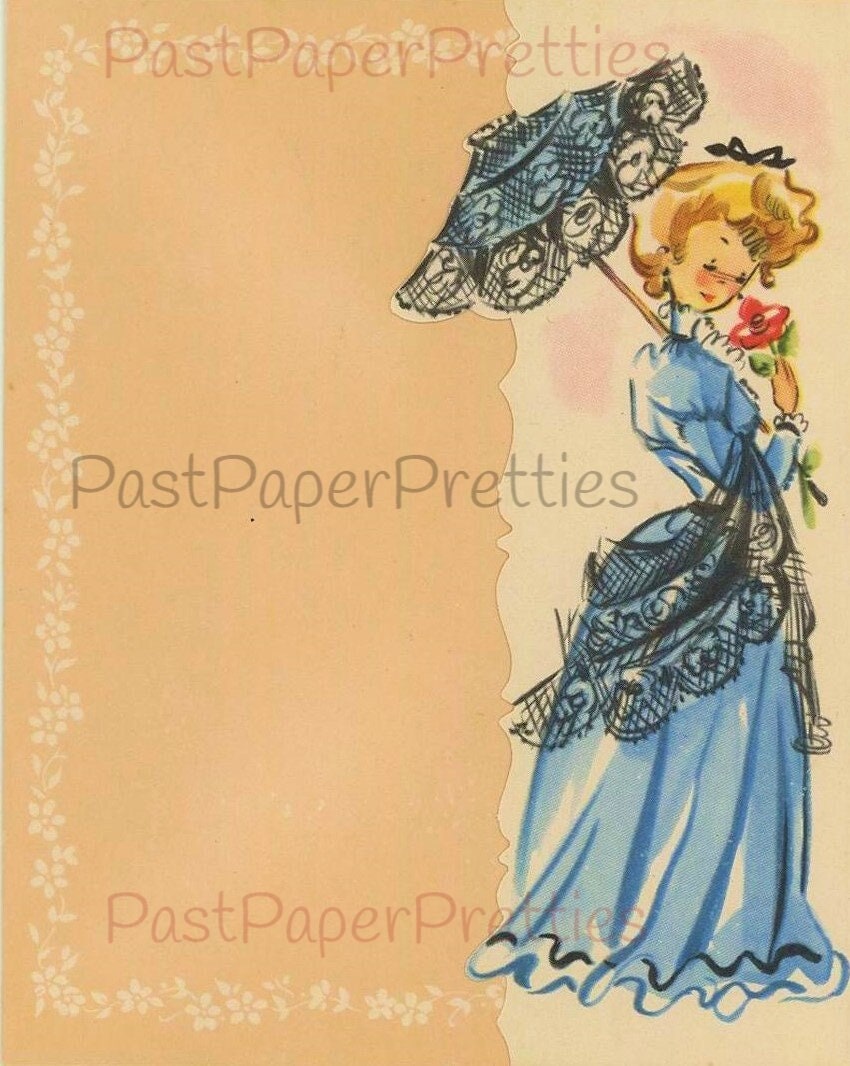 Vintage Pretty Victorian Ladies Printable Stationary Sheets Greeting Cards c. 1940s PDF Instant Digital Download 9 Designs