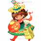 Vintage Printable Halloween Cute Trick or Treat Girl Image PDF Instant Digital Download DIY Print At Home Clipart 300 dpi