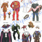 Vintage Monster Paper Dolls Set Printable Instant Digital Download Retro 80s Classic Movie Monsters Halloween 16 Pages PDF JPEGs