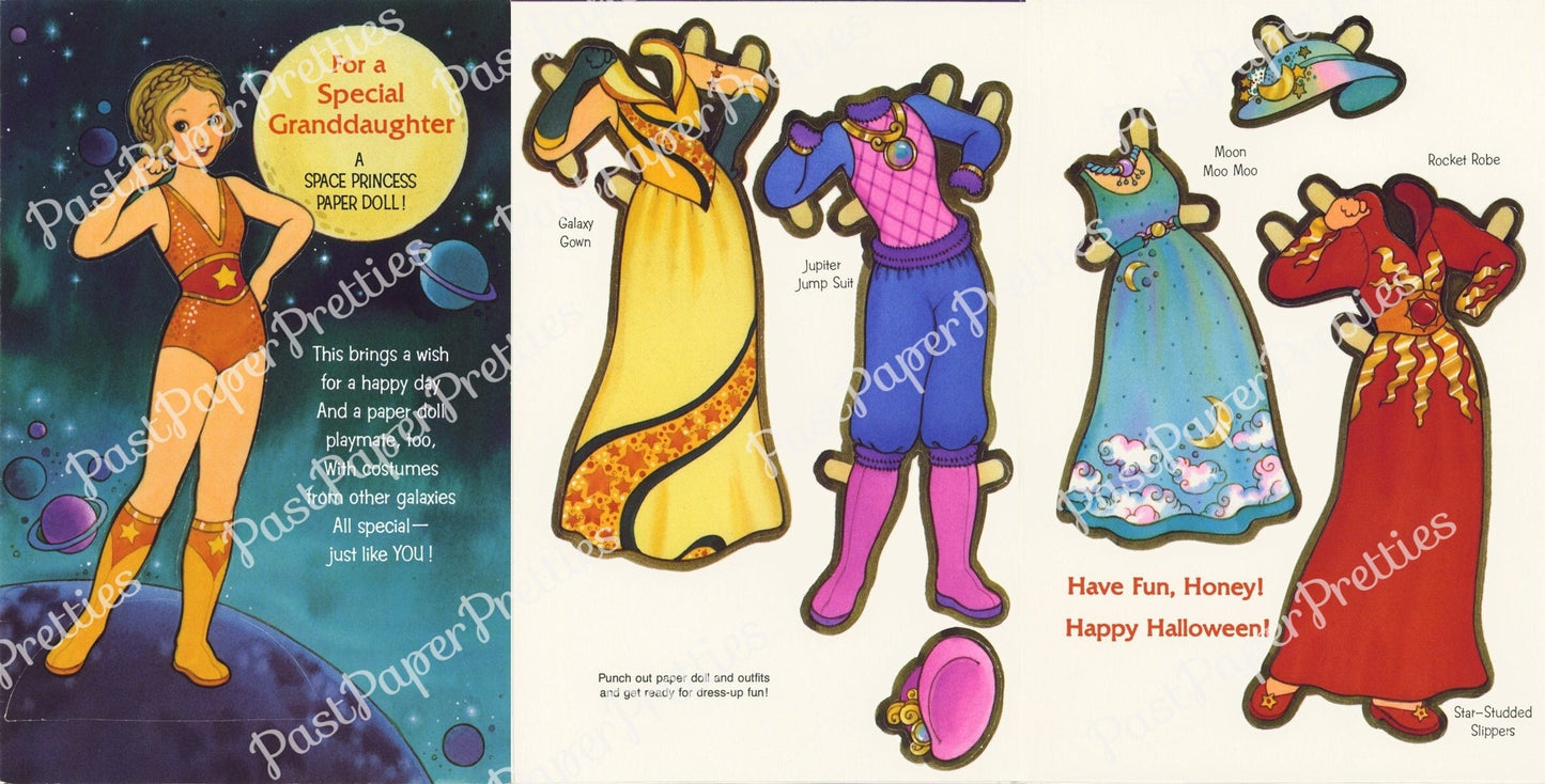 Vintage Halloween Paper Dolls Greeting Cards Adorable Little Girls Trick or Treat c. 1980s PDF Instant Digital Download Collection No. 2