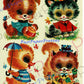 Vintage Retro 1970s Cute Baby Animals Printable Nursery Decals Images Collage Sheet Instant Digital Download Puppy Kitten Duckling Squirrel