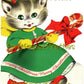 Vintage Printable Girl Kittens Kitty Cat Christmas Collage Sheets & Full Card Images PDF Instant Digital Download ALL Girly Cats Clipart