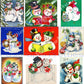 54 Vintage Printable Christmas Snowman Collage Sheets & Full Cards Snow Couples Snow People in Love PDF Instant Digital Kitsch Cute Snowmen