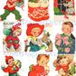 27 Vintage Printable Little Christmas Boys Collage Sheets Cards Cute Holiday Children Images PDF Instant Digital Download ALL BOYS Clip Art