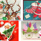 50 Vintage Printable Christmas Cards So Many Santas Collage Collection ALL Mid Century Santa Claus Images PDF Instant Digital Download