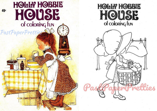 Vintage Printable Coloring Book Pages Holly Hobbie House of Coloring Fun 1976 PDF Instant Digital Download 60 Pages