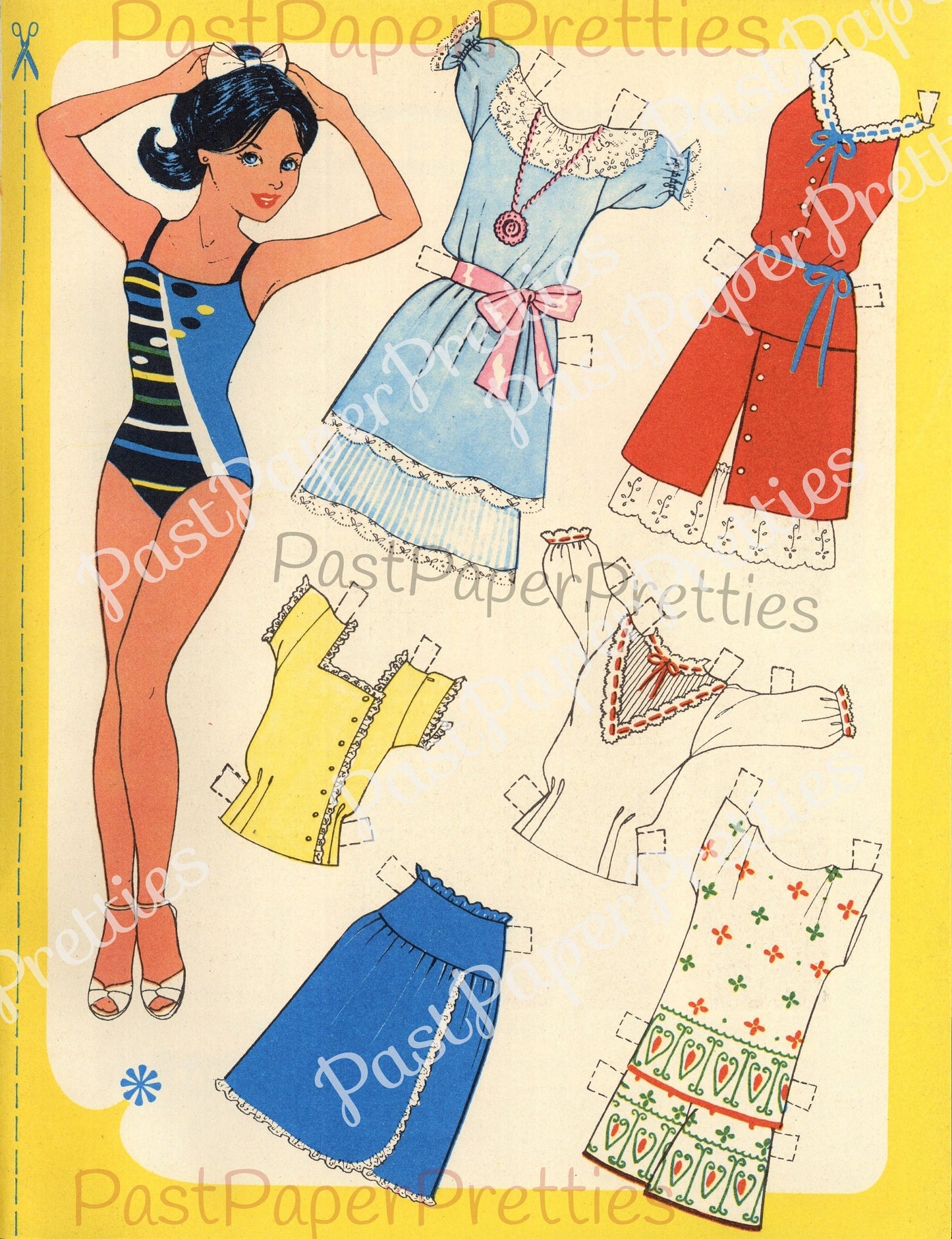 Vintage Printable Paper Dolls Retro Eighties Fashion Girls Collage Sheets 1980s Fashions Cut Out Dolls PDF Instant Digital Download 20 Pages