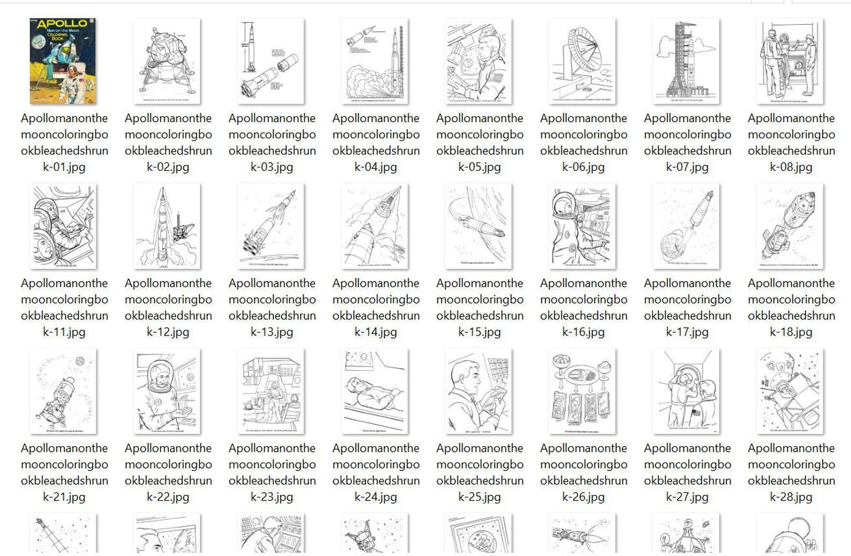 Vintage Printable Coloring Book Apollo 11 The Man on The Moon 1969 PDF ...