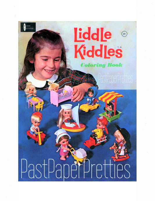 Vintage Printable Coloring Book Liddle Kiddles 1966 PDF Instant Digital Download Cute Childhood Toy 80 Pages to Color