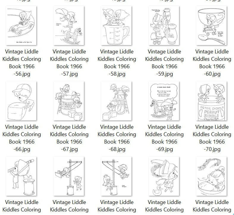 Vintage Printable Coloring Book Liddle Kiddles 1966 PDF Instant Digita ...